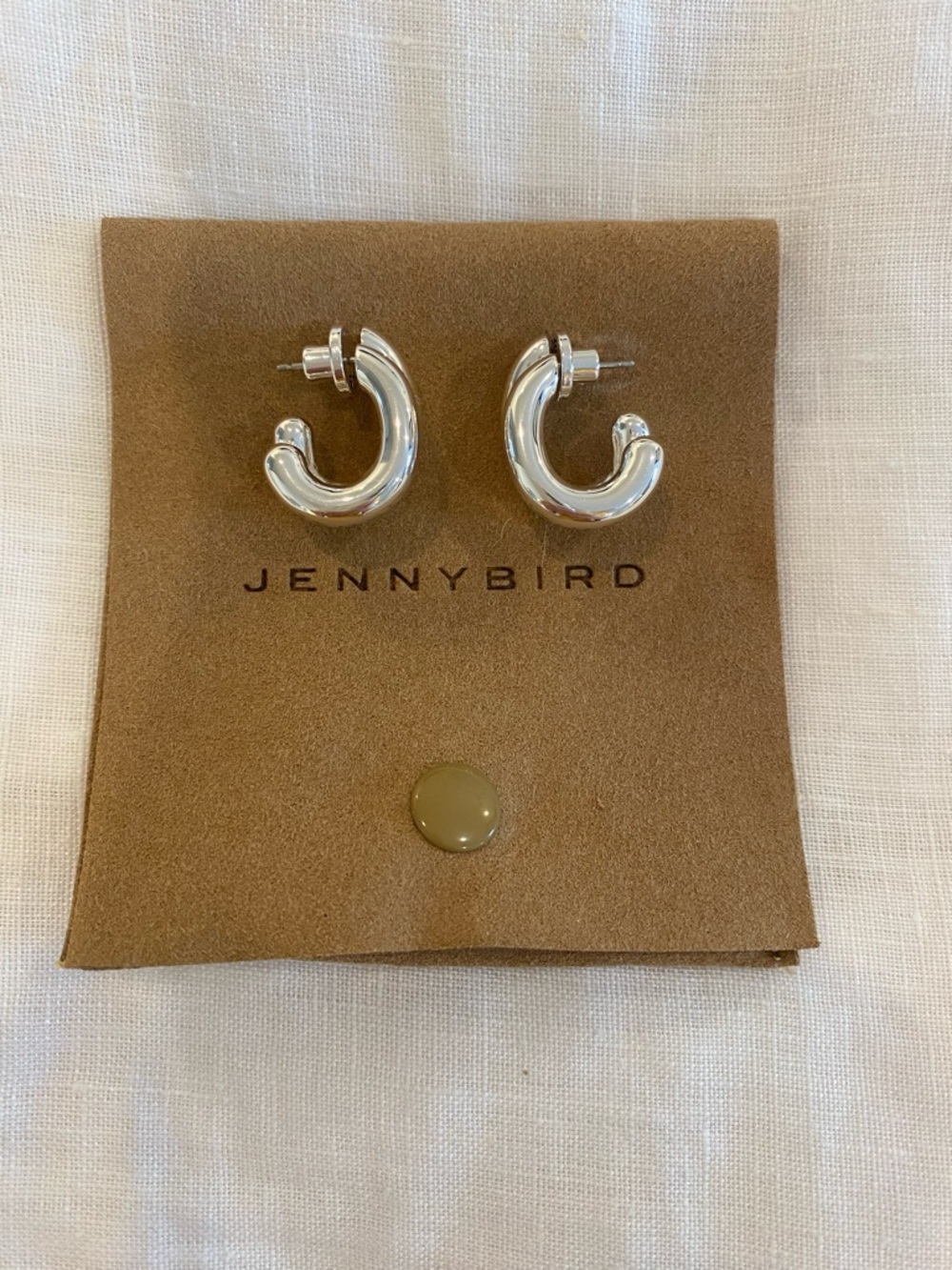 Jenny Bird Silver Chunky Hoop Stud Earrings